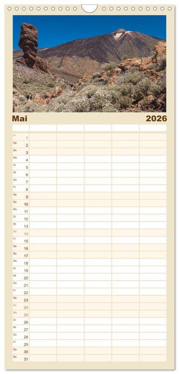 Produktbild: Familienplaner 2026 - Teneriffa - Inmitten des Atlantischen Archipels mit 5 Spalten (Wandkalender, 21 x 45 cm) CALVENDO
