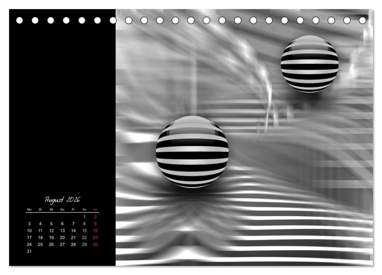 Produktbild: Optische Kunst im Quadrat (Tischkalender 2026 DIN A5 quer), CALVENDO Monatskalender