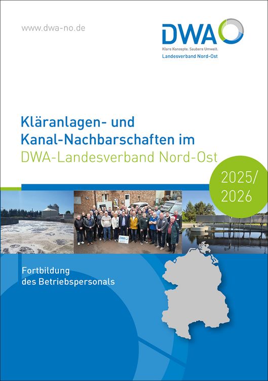 Produktbild: Kl&auml;ranlagen- und Kanal-Nachbarschaften im DWA-Landesverband Nord-Ost 2025/2026