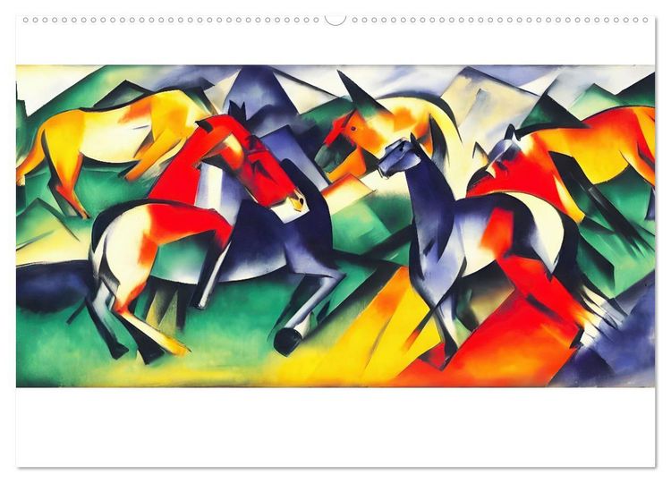 Produktbild: Bauernhoftiere, expressionistisch bunt (Wandkalender 2026 DIN A2 quer), CALVENDO Monatskalender