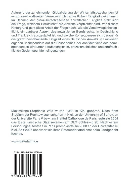 Produktbild: Die anwaltliche Verschwiegenheitspflicht in Deutschland und Frankreich