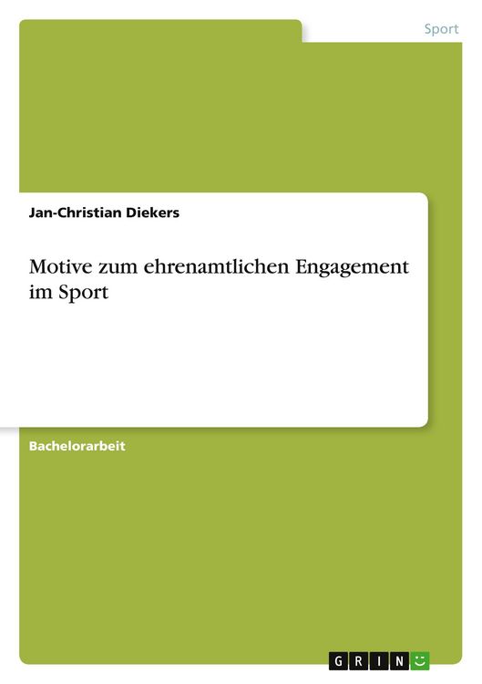 Produktbild: Motive zum ehrenamtlichen Engagement im Sport