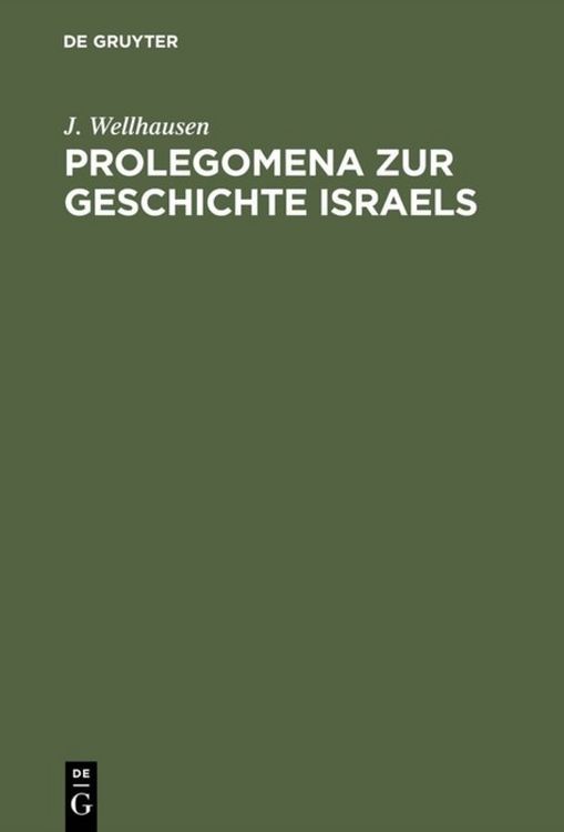 Produktbild: Prolegomena zur Geschichte Israels