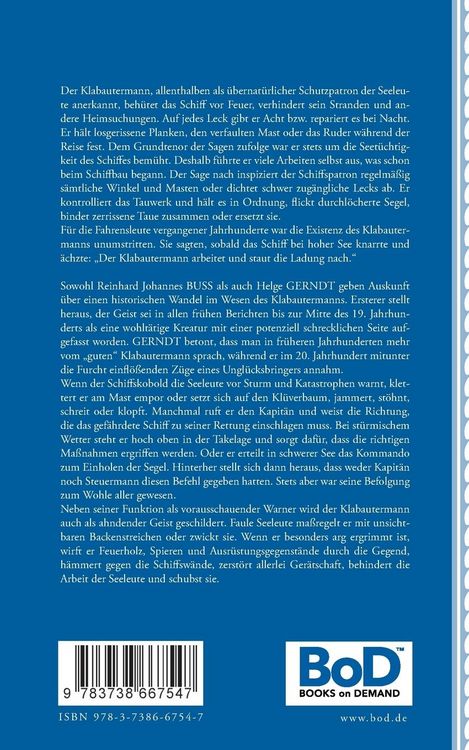 Produktbild: Kulturhistorische Betrachtungen des Klabautermanns - Neuntes B&auml;ndchen