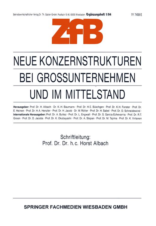 Produktbild: Neue Konzernstrukturen bei Gro&szlig;unternehmen und im Mittelstand