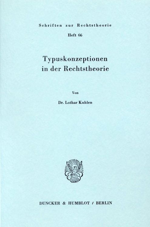 Produktbild: Typuskonzeptionen in der Rechtstheorie.