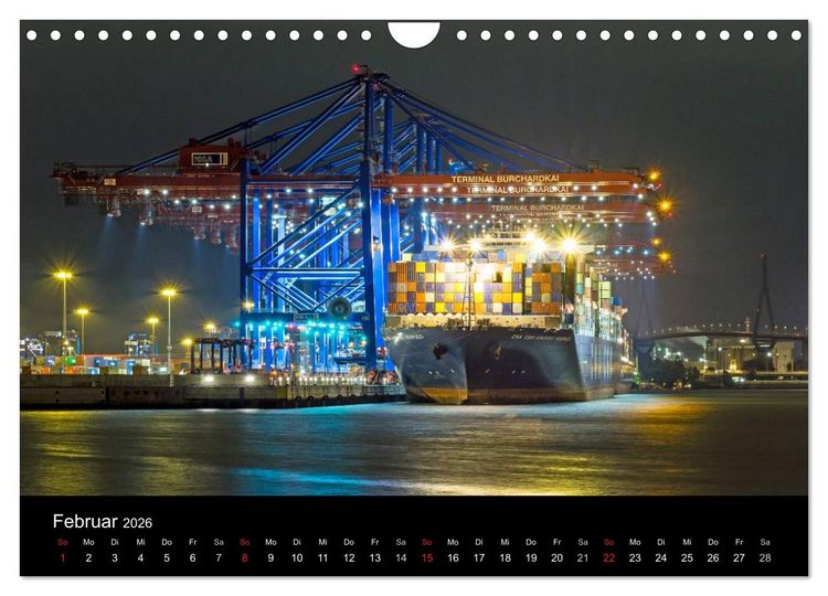 Produktbild: Hamburg - N&auml;chtliche Impressionen (Wandkalender 2026 DIN A4 quer), CALVENDO Monatskalender