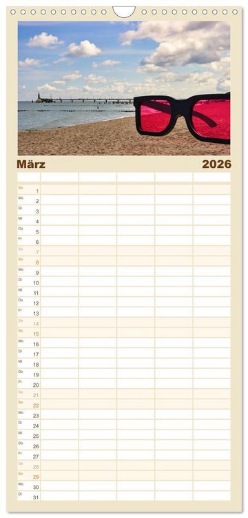 Produktbild: Familienplaner 2026 - Vorpommern mit R&uuml;gen mit 5 Spalten (Wandkalender, 21 x 45 cm) CALVENDO