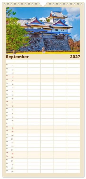 Produktbild: Familienplaner 2027 - Unterwegs in Japan mit 5 Spalten (Wandkalender, 21 x 45 cm) CALVENDO