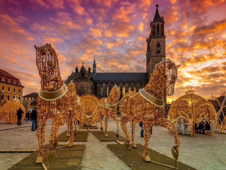 Produktbild: CALVENDO Puzzle Lichterwelt auf dem Domplatz | 1000 Teile Lege-Gr&ouml;&szlig;e 64x48cm Foto-Puzzle f&uuml;r gl&uuml;ckliche Stunden
