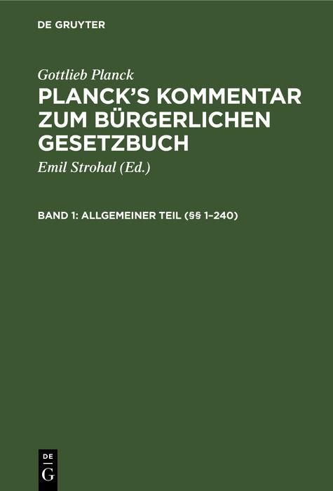 Produktbild: Allgemeiner Teil (&sect;&sect; 1-240)