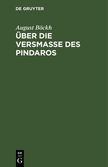 Produktbild: &Uuml;ber die Versma&szlig;e des Pindaros