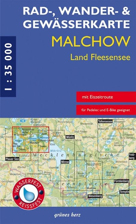 Produktbild: Rad-, Wander- und Gew&auml;sserkarte Malchow, Land Fleesensee