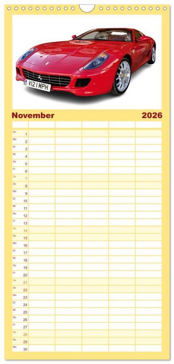 Produktbild: Familienplaner 2026 - Mein Autokalender mit 5 Spalten (Wandkalender, 21 x 45 cm) CALVENDO