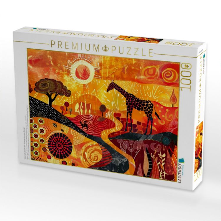 Produktbild: CALVENDO Puzzle Abstrakte Giraffe mit Ornamentmuster-Design | 1000 Teile Lege-Gr&ouml;&szlig;e 64x48cm Foto-Puzzle f&uuml;r gl&uuml;ckliche Stunden