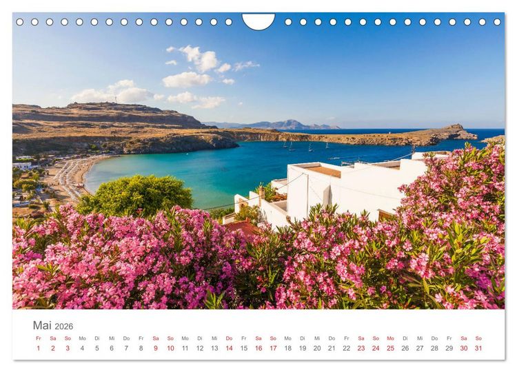 Produktbild: RHODOS Impressionen (Wandkalender 2026 DIN A4 quer), CALVENDO Monatskalender