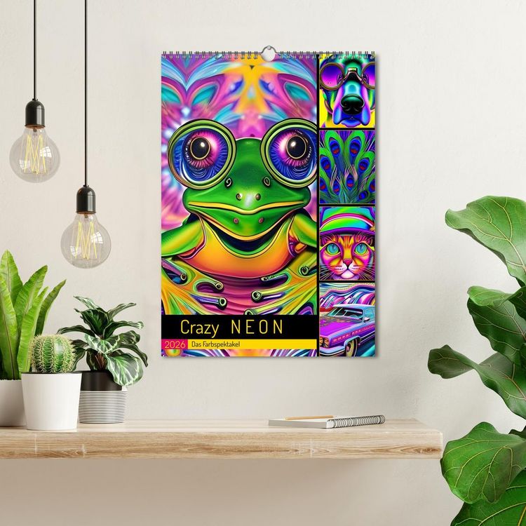 Produktbild: Crazy Neon - Das Farbspektakel (Wandkalender 2026 DIN A3 hoch), CALVENDO Monatskalender