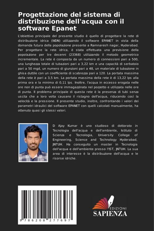Produktbild: Progettazione del sistema di distribuzione dell'acqua con il software Epanet