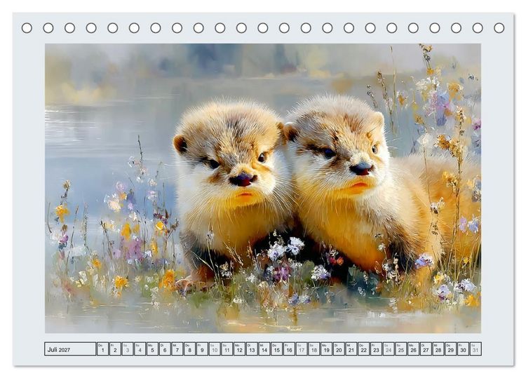 Produktbild: Otter. Verspielte Abenteurer am Wasser (Tischkalender 2027 DIN A5 quer), CALVENDO Monatskalender