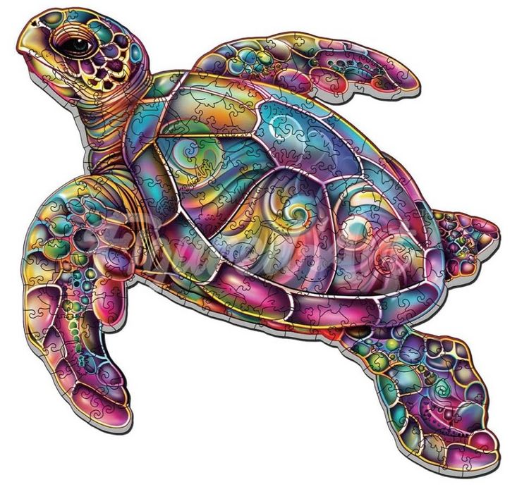 Produktbild: FiguredArt WP-FA1021 - Holzpuzzle Erwachsene - Meeresschildkr&ouml;te, 200 Teile, 32x31,8 cm