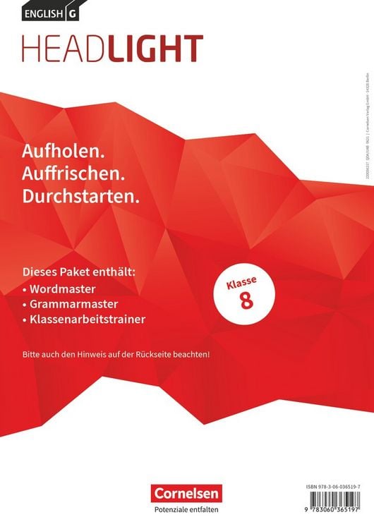 Bild vom Artikel English G Headlight Band 4: 8. Schuljahr - Arbeitshefte Wordmaster, Grammarmaster und Klassenarbeitstrainer (Im Paket) vom Autor 