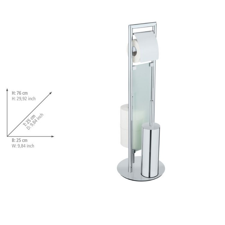 Produktbild: Edelstahl Stand WC Garnitur Mod. Sulmona, WC-B&uuml;rste mit Silikon-B&uuml;rstenkopf