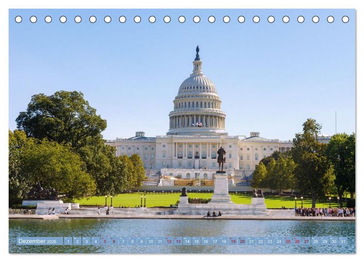 Produktbild: Washington, D.C., Hauptstadtzauber der USA (Tischkalender 2026 DIN A5 quer), CALVENDO Monatskalender