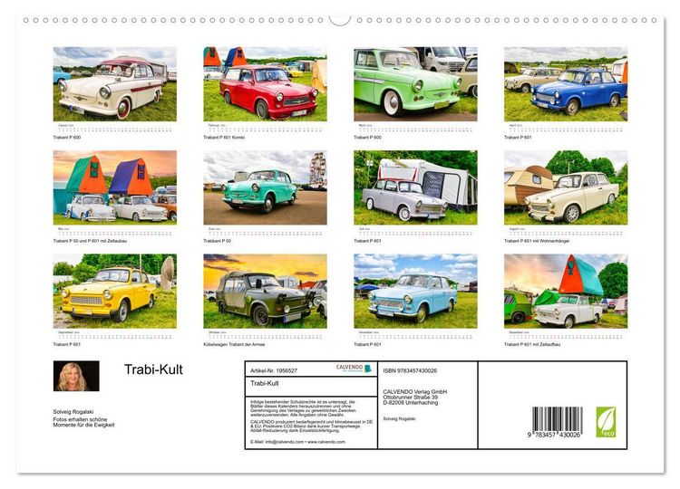 Produktbild: Trabi-Kult (hochwertiger Premium Wandkalender 2026 DIN A2 quer), Kunstdruck in Hochglanz