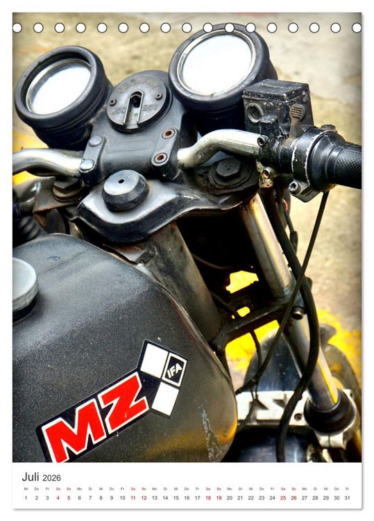 Produktbild: MZ Motorr&auml;der - Ein St&uuml;ck DDR in Kuba (Tischkalender 2026 DIN A5 hoch), CALVENDO Monatskalender