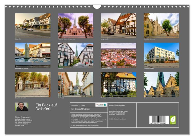 Produktbild: Ein Blick auf Delbr&uuml;ck (Wandkalender 2026 DIN A3 quer), CALVENDO Monatskalender