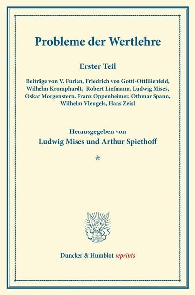 Produktbild: Probleme der Wertlehre.