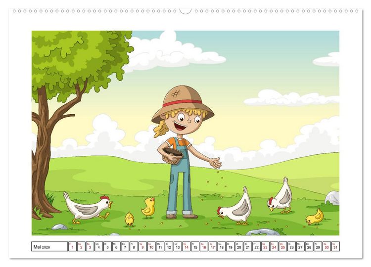 Produktbild: Der bunte Kinderkalender (Wandkalender 2026 DIN A2 quer), CALVENDO Monatskalender