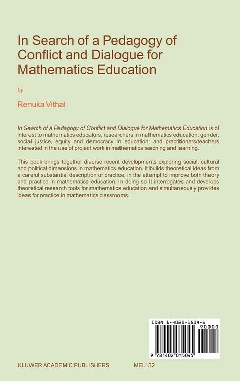 Produktbild: In Search of a Pedagogy of Conflict and Dialogue for Mathematics Education