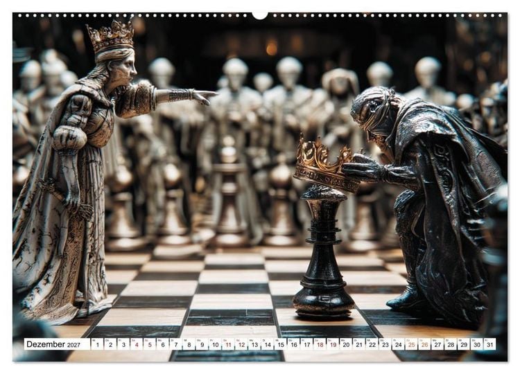 Produktbild: Schach &ndash; Wenn Schachfiguren Charakter zeigen (Wandkalender 2027 DIN A2 quer), CALVENDO Monatskalender