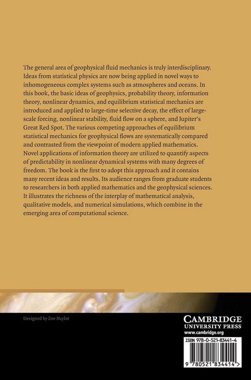 Produktbild: Nonlinear Dynamics and Statistical Theories for Basic Geophysical Flows