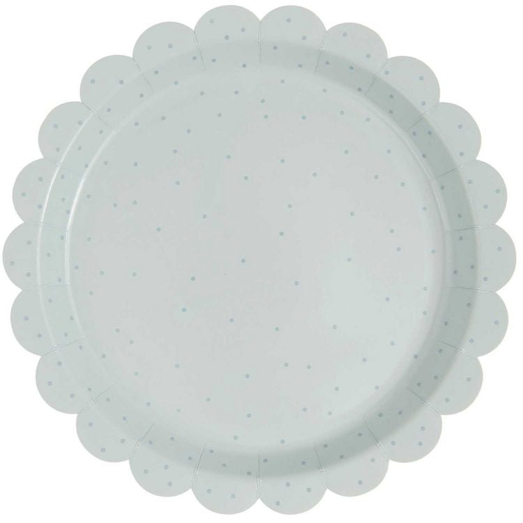 Produktbild: Pappteller Punkte, Mint,, 8 Stk, 23 cm, 350 g/m&sup2;