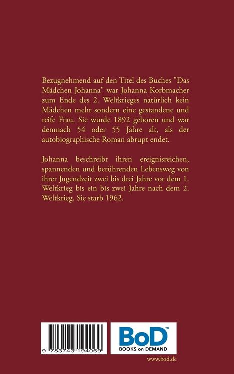 Produktbild: Das M&auml;dchen Johanna