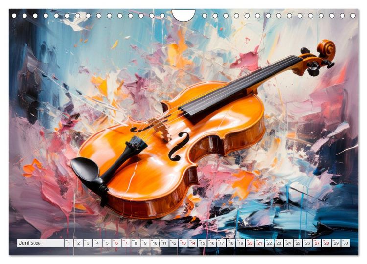 Produktbild: MUSIKINSTRUMENTE Moderne dekorative Inszenierung (Wandkalender 2026 DIN A4 quer), CALVENDO Monatskalender