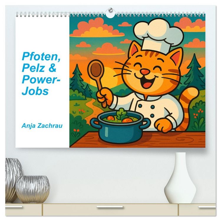 Produktbild: Pfoten, Pelz & Power-Jobs (hochwertiger Premium Wandkalender 2026 DIN A2 quer), Kunstdruck in Hochglanz