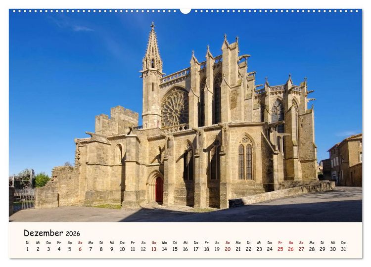 Produktbild: Cite von Carcassonne - Zeitreise ins Mittelalter (hochwertiger Premium Wandkalender 2026 DIN A2 quer), Kunstdruck in Hochglanz