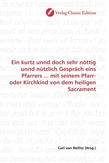 Produktbild: Ein kurtz unnd doch sehr n&ouml;ttig unnd n&uuml;tzlich Gespr&auml;ch eins