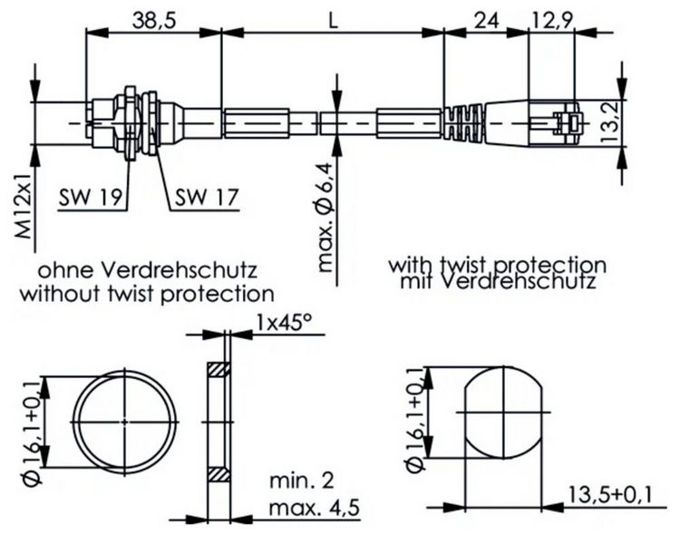 Produktbild: Teleg&auml;rtner 100017394 Verbindungsleitung Buchse, Stecker 3m 1St.