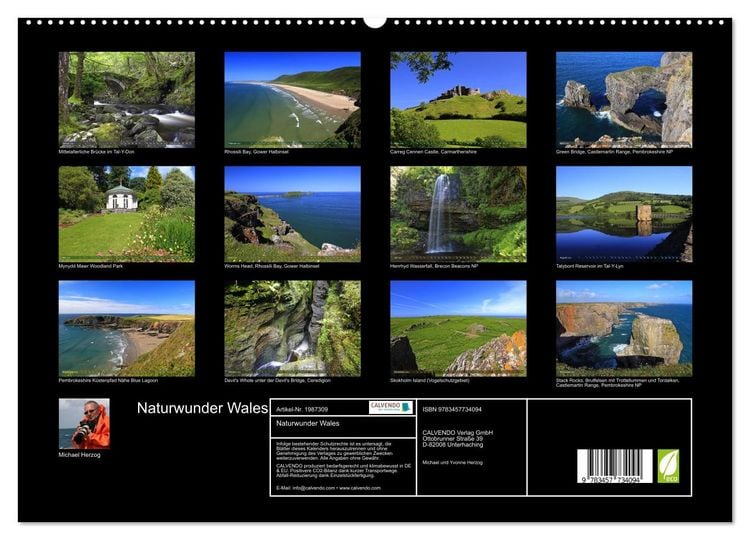 Produktbild: Naturwunder Wales (hochwertiger Premium Wandkalender 2026 DIN A2 quer), Kunstdruck in Hochglanz