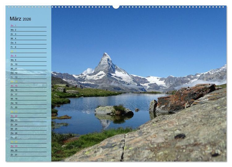Produktbild: SeenSucht Entdecke Seen in der Schweiz Planer (hochwertiger Premium Wandkalender 2026 DIN A2 quer), Kunstdruck in Hochglanz