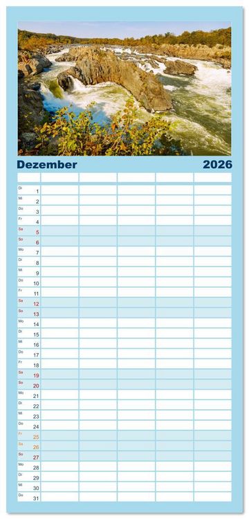 Produktbild: Familienplaner 2026 - Virginia. Amerikanische Sch&ouml;nheit zwischen K&uuml;ste und Bergen mit 5 Spalten (Wandkalender, 21 x 45 cm) CALVENDO