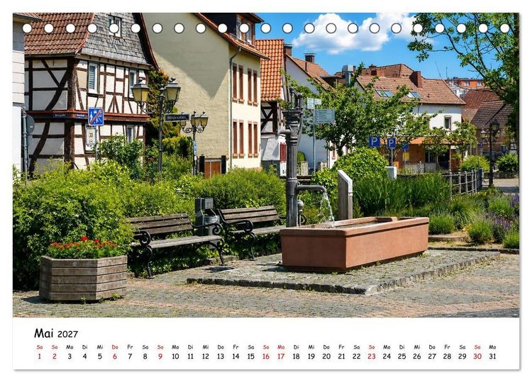 Produktbild: Eschborn Fachwerk und Finanzen (Tischkalender 2027 DIN A5 quer), CALVENDO Monatskalender