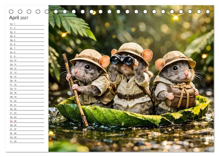 Produktbild: Abenteuerm&auml;use - Drei kleine Entdecker auf gro&szlig;er Reise (Tischkalender 2027 DIN A5 quer), CALVENDO Monatskalender