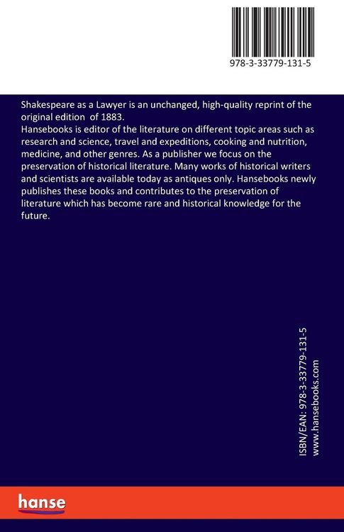 Produktbild: Shakespeare as a Lawyer