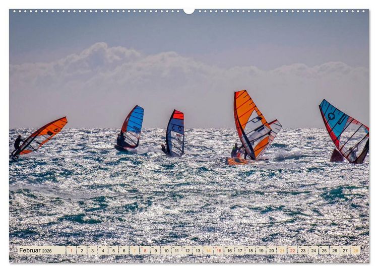Produktbild: Windsurfing - extrem cool (hochwertiger Premium Wandkalender 2026 DIN A2 quer), Kunstdruck in Hochglanz