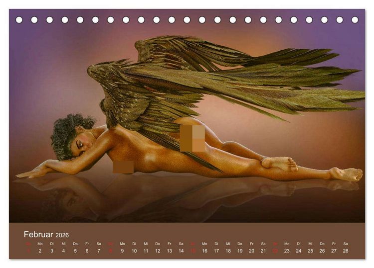 Produktbild: Engel der Verf&uuml;hrung - Mythologie als Akt (Tischkalender 2026 DIN A5 quer), CALVENDO Monatskalender